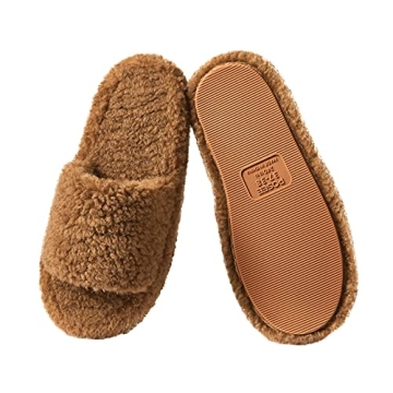 POSEE Fuzzy Memory Foam Slippers Women Cozy Non-Slip Stylish