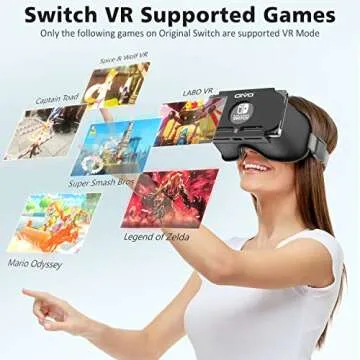 Adjustable VR Headset for Nintendo Switch & OLED - Upgraded HD Lenses, 3D Glasses Compatible with Original & OLED Switch Models, Switch VR Kit