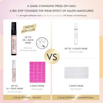 VSALON Press-On Nails - Elegant & Reusable 32 Count Kit