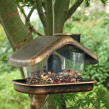 FUNPENY Bird Feeders for Outdoor Hanging, Wild Bird Feeders for Outside Clearance, Yard Lawn Garden Decorations (Copper Red)