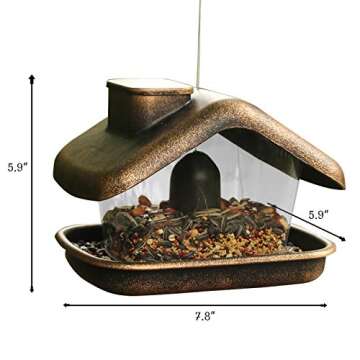 FUNPENY Bird Feeders for Outdoor Hanging, Wild Bird Feeders for Outside Clearance, Yard Lawn Garden Decorations (Copper Red)