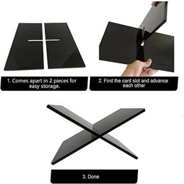 Hopysgiien Black Acrylic Book Stand - Acrylic Open Book Display Stand Reading Acrylic Book Holder for Open and Closed Books, Bible, Cookbook, Magazines, Textbooks, Recipe Holder Picture Display