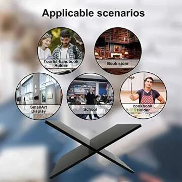 Hopysgiien Black Acrylic Book Display Stand for Easy Reading