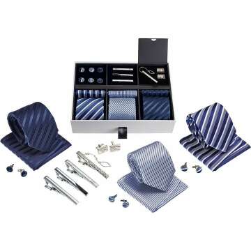 Gift Tie Set with Necktie & Pocket Squares