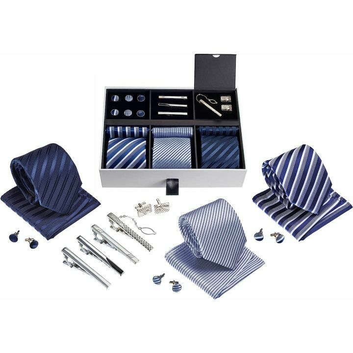 Gift Tie Set with Necktie & Pocket Squares
