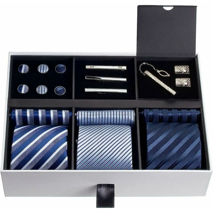 Gift Tie Set with Necktie & Pocket Squares
