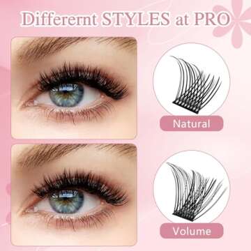 DIY Lash Extension Kit Lash Clusters Kit with 72 Pcs Lash Clusters Lash Bond 5ml Eyelash Remover Eyelash Applicator DIY Lash Kit for Beginner All in 1 Kit for Travel Easy to Use (Volume Style)