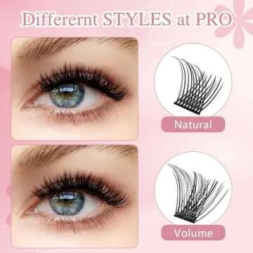 DIY Lash Extension Kit Lash Clusters Kit with 72 Pcs Lash Clusters Lash Bond 5ml Eyelash Remover Eyelash Applicator DIY Lash Kit for Beginner All in 1 Kit for Travel Easy to Use (Volume Style)