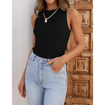 ZESICA Ribbed Tank Top - Stylish Comfort for All Seasons