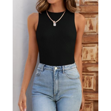ZESICA Ribbed Tank Top - Stylish Comfort for All Seasons
