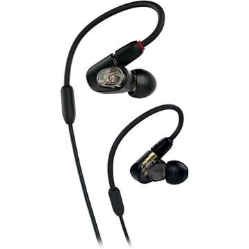 Audio-Technica ATH-E50 Professional In-Ear Studio Monitor Headphones, Black