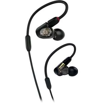 Audio-Technica ATH-E50 Professional In-Ear Studio Monitor Headphones, Black