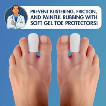 Dr. Frederick's Original Soft Gel Toe Protectors for Men & Women - 6 ct - Toe Caps for Foot Pain Rel...