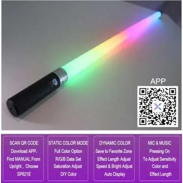 APP Controlled 2Pack RGB Tube Light for Photography