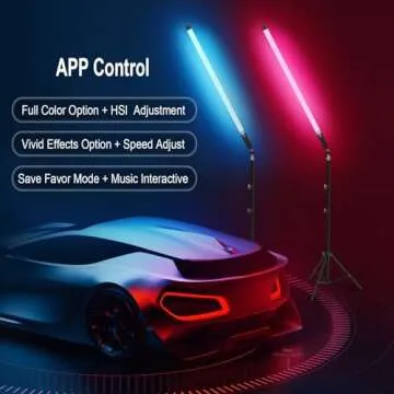APP Controlled 2Pack RGB Tube Light for Photography