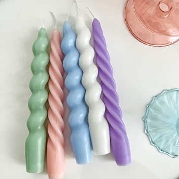 Pastel Swirly Spiral Candles for Home Decor and Gifts