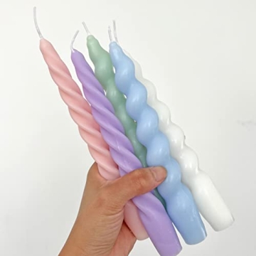 Pastel Swirly Spiral Candles for Home Decor and Gifts