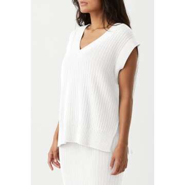 Saodimallsu Women's V Neck Oversized Sweater Vest - Trendy & Versatile