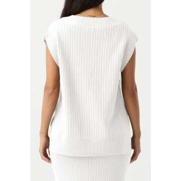 Saodimallsu Women's V Neck Sleeveless Sweater Vest