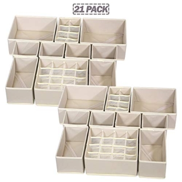 TENABORT 21 Pack Foldable Drawer Organizer for Storage