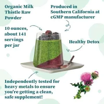 Nature Restore USDA Certified Organic Milk Thistle Seed Powder, 10 Ounces, Packaged in California