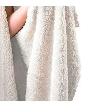 Irisbell Hooded Blanket Soft Sherpa Poncho for Kids and Adults