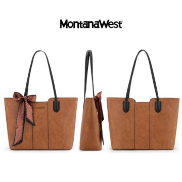 Montana West Tote Bag for Women Top Handle Satchel Purse Oversized Shoulder Handbag Hobo Bags Brown MWC-323BR
