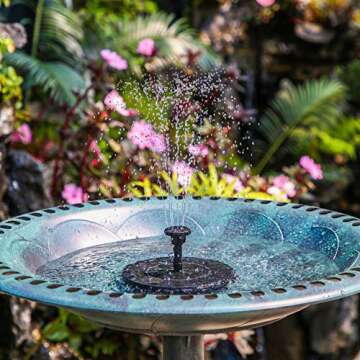 AISITIN Solar Fountain Pump for Garden with Nozzles
