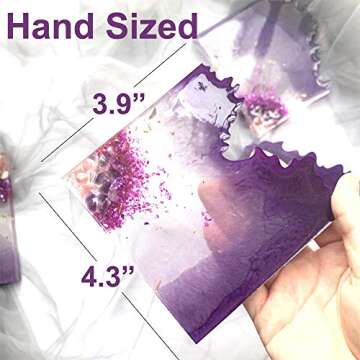 Resin Easy Geode Coaster Mold - Irregular Silicone Coaster Mold for Making Geode Coasters Agate Coasters - Large & Thick Resin Coaster Mold for Epoxy Resin and Polymer Clay