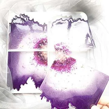 Resin Easy Geode Coaster Mold - Irregular Silicone Coaster Mold for Making Geode Coasters Agate Coasters - Large & Thick Resin Coaster Mold for Epoxy Resin and Polymer Clay