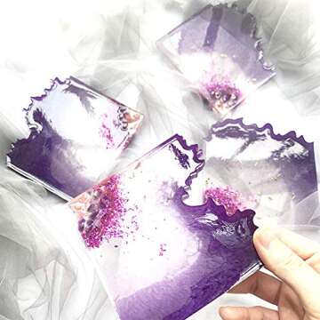 Resin Easy Geode Coaster Mold - Irregular Silicone Coaster Mold for Making Geode Coasters Agate Coasters - Large & Thick Resin Coaster Mold for Epoxy Resin and Polymer Clay