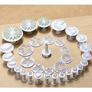 Zuoyou 33 Piece Fondant Cake Cookie Plunger Cutter Sugarcraft Flower Leaf Butterfly Heart Shape Deco...