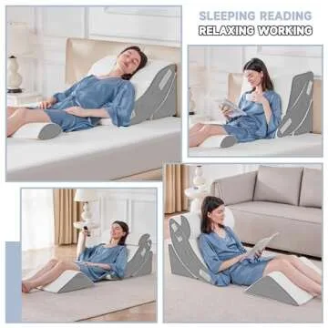 Yojoker 4PCS Orthopedic Bed Wedge Pillow Set for Relief and Support