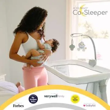 Arm’s Reach Versatile Co-Sleeper Bedside Bassinet with Height Adjustment and Mobile