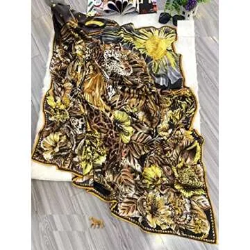 Amymode Silk Like Scarf for Women 51" Square Shawl