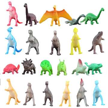 82 Piece Mini Dinosaur Toy Set for Dino Party Favor Supplies Birthday Cupcake Toppers - Assorted Vin...