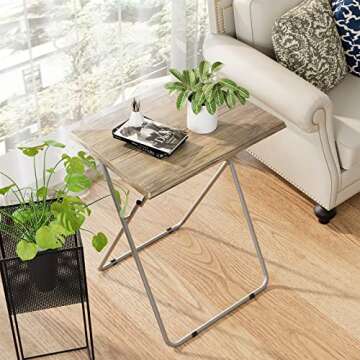 Garden 4 you Portable Folding TV Tray Table TV Dinner Tray with Sturdy MDF,Eating Trays for Living R...