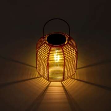 HPC Decor Solar Lanterns - Outdoor Waterproof Rattan Lights