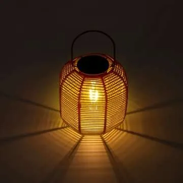 HPC Decor Solar Lanterns - Outdoor Waterproof Rattan Lights