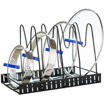 SKEMIX Pan Organizer – Adjustable Kitchen Storage Rack