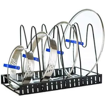 SKEMIX Pan Organizer – Adjustable Kitchen Storage Rack