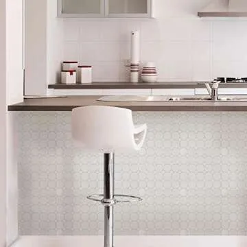 InHome NH2958 Octagon Peel Stick Backsplash Tiles, White & Off-White