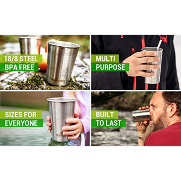 Vibrant 16oz Stainless Steel Cups - Durable Drinkware