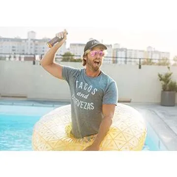 Mens Tacos and Cervezas Tee Taco Tuesday Cinco De Mayo Foodie Funny Drinking T Shirt for Vacation Beach Week Apparel Humor Graphic Novelty Top Taco Attire Lets Taco Bout It Heather Black M