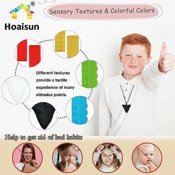 Chewy Necklaces for Sensory Kids, 6 Pack Silicone Toys