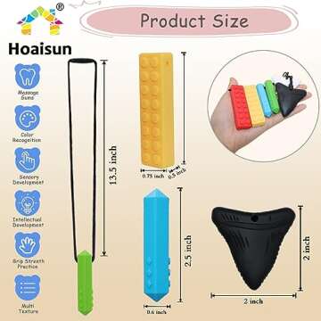 Chewy Necklaces for Sensory Kids, 6 Pack Silicone Toys