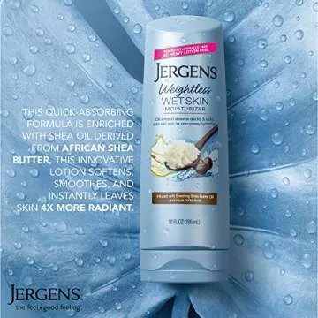 Jergens Wet Skin Body Moisturizer with Shea Butter Oil, Pure Shea Butter In Shower Bod Lotion, Moist...