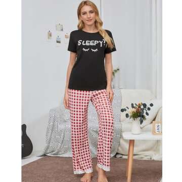 Ciormis Lounge Wear for Women 2 Piece Set Soft Cotton pjs Sets Lounge Sets Outfits Valentine Pajamas...