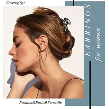 Versatile 30 Pairs Gold Earrings Set for Stylish Women