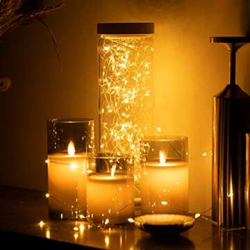 SINAMER 12 Pack Fairy Lights Battery Operated String Lights, 7ft 20 Led Waterproof Copper Wire Firefly Starry for DIY Wedding Party Bedroom Christmas (Warm White)